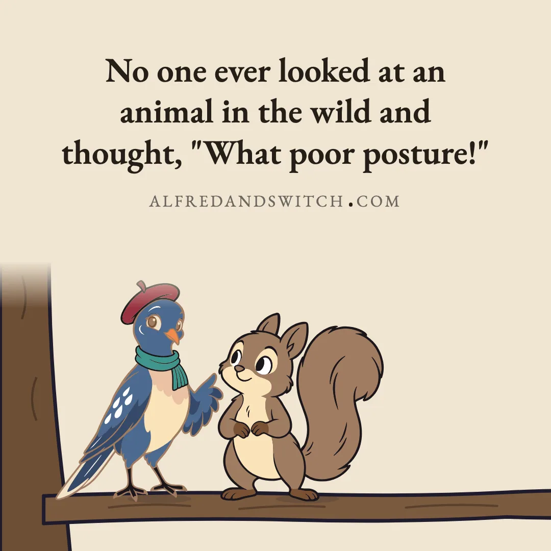 No one ever looked at an animal in the wild and thought, "What poor posture!"