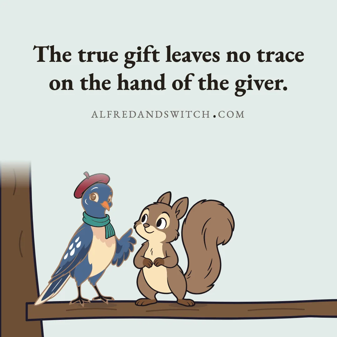 The true gift leaves no trace on the hand of the giver.